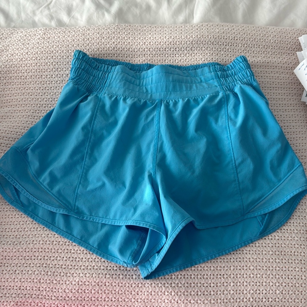 Size 4 Hotty Hot turquoise Lululemon shorts